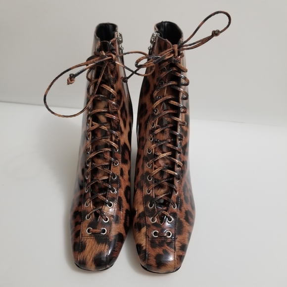 🆕️⬇️🎉HOST PICK🎉 Schutz Kika Square Toe Leopard Print Patent Leather Booties - Picture 11 of 13